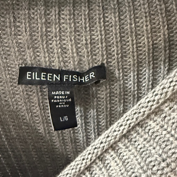 Eileen Fisher Grey Cotton Knit Pullover sweater, L - Picture 2 of 6